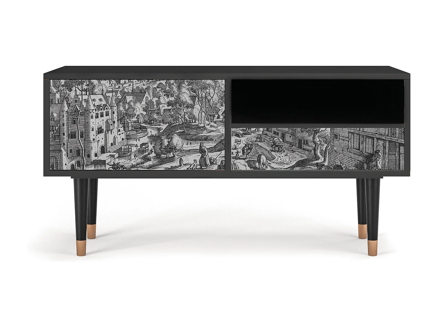 Mueble de TV - 115х59х48 cm - T3 - Bird Dropping, Antracita