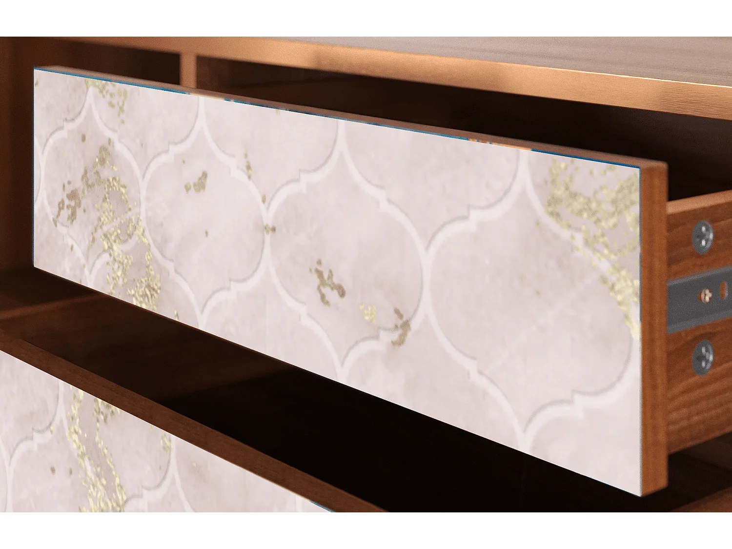 Meuble TV - 170х59х48 cm - T4 - Dirty Roses, Noyer