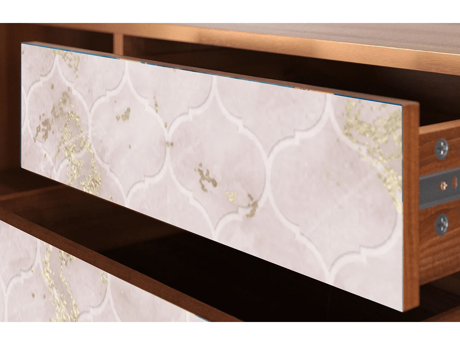 TV-Möbel - 170х59х48 cm - T4 - Dirty Roses, Walnuss