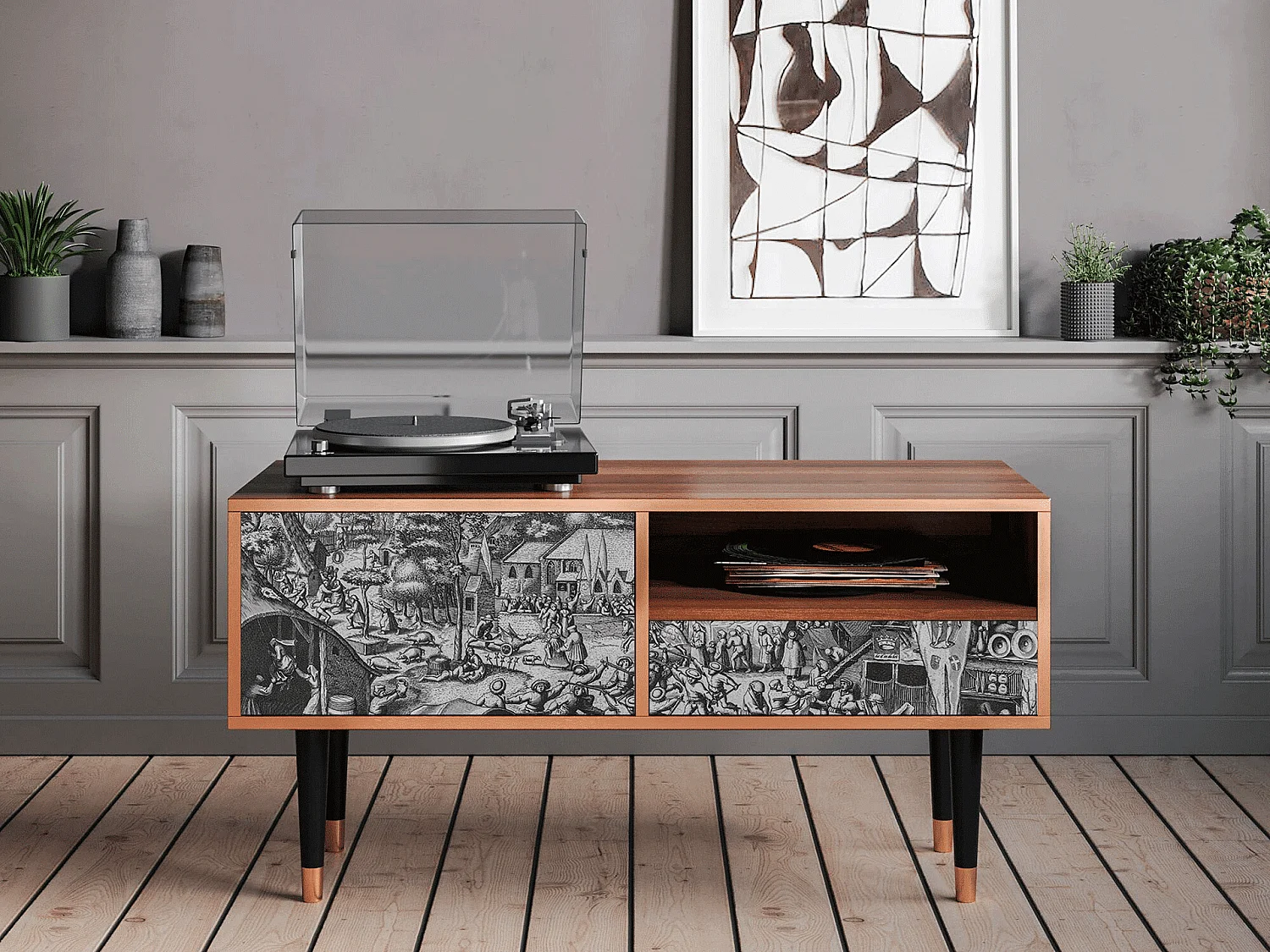 Mueble de TV - 115х59х48 cm - T3 - The Festival of Saint, Nogal