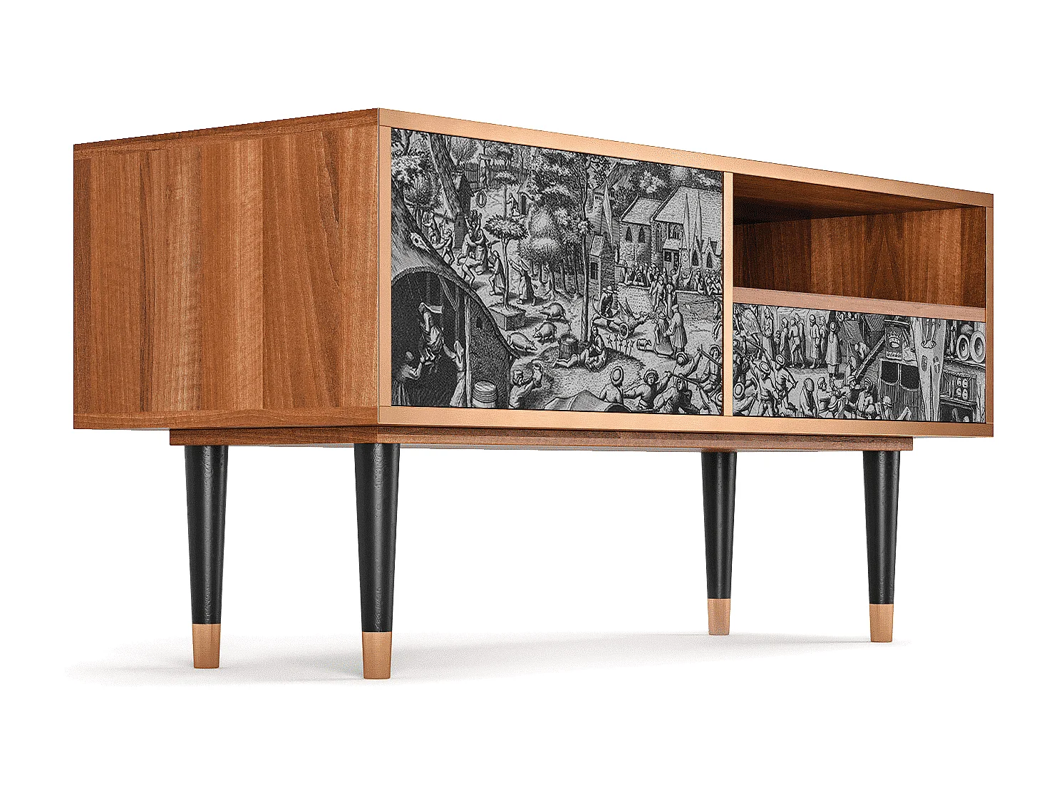 Mueble de TV - 115х59х48 cm - T3 - The Festival of Saint, Nogal