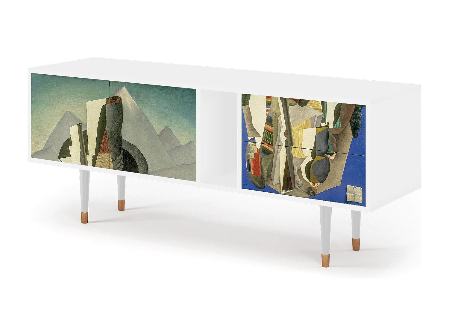 Meuble TV - 170х69х48 cm - T1 - The Cubist Paintings , Blanc