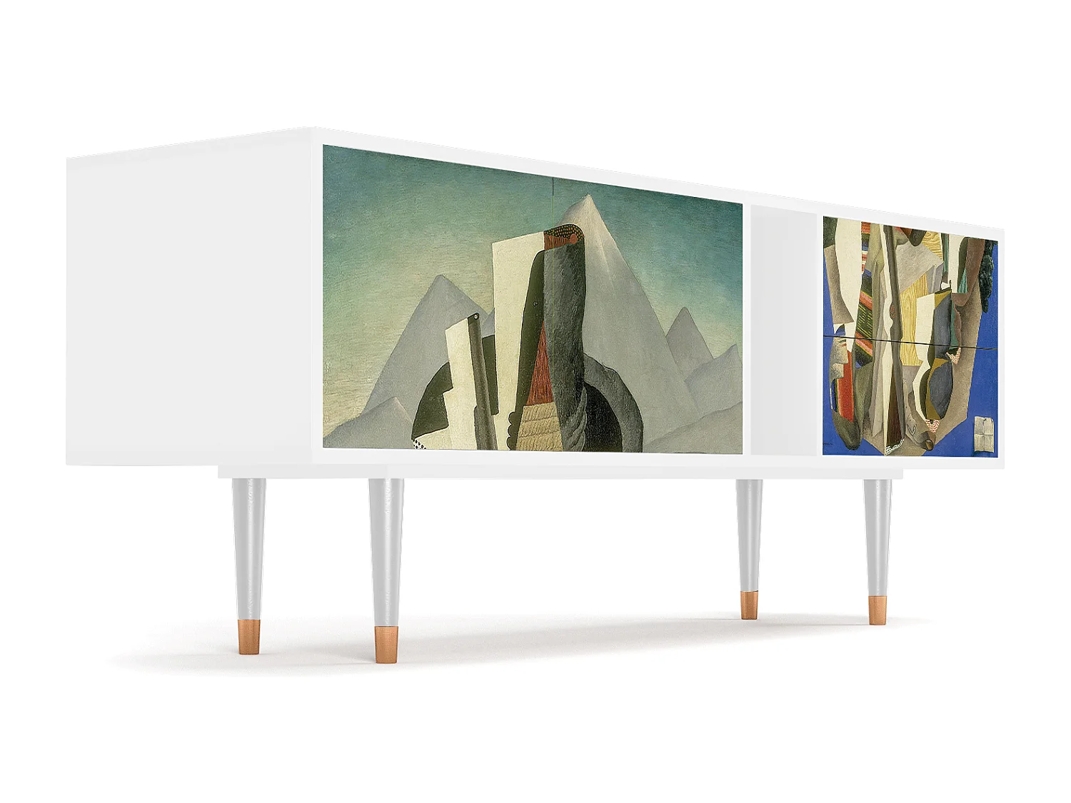Meuble TV - 170х69х48 cm - T1 - The Cubist Paintings , Blanc