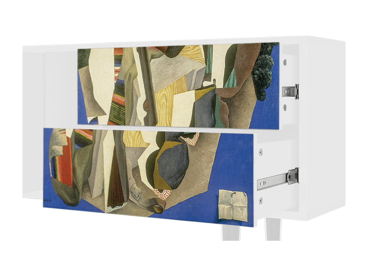 Meuble TV - 170х69х48 cm - T1 - The Cubist Paintings , Blanc