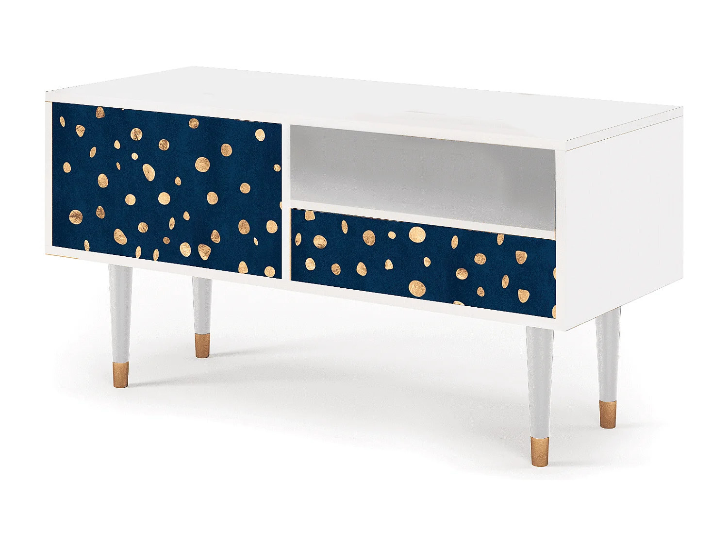 Meuble TV - 115х59х48 cm - T3 - Night Skies, Blanc