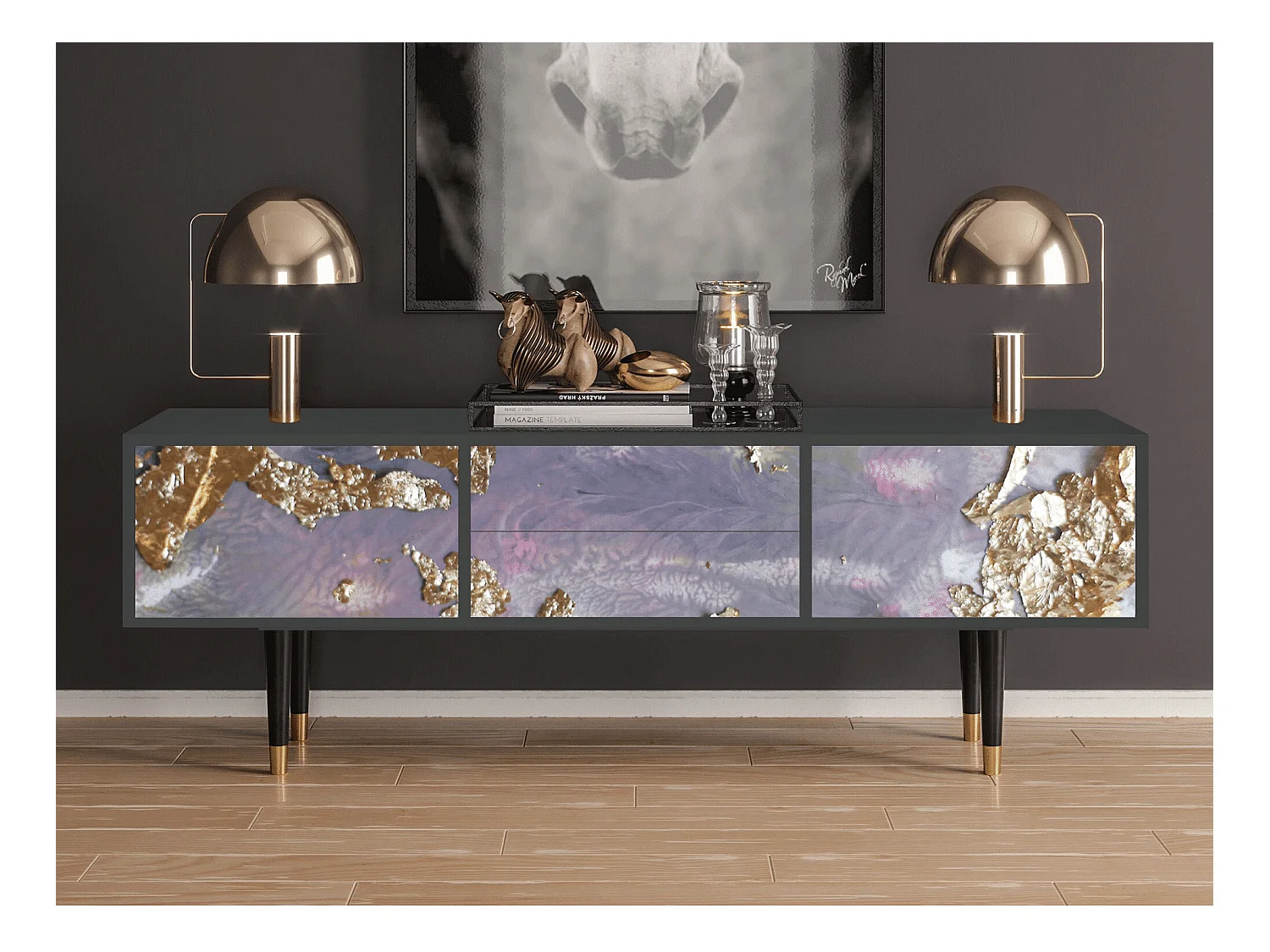 Meuble TV - 170х59х48 cm - T4 - Planet Earth, Anthracite