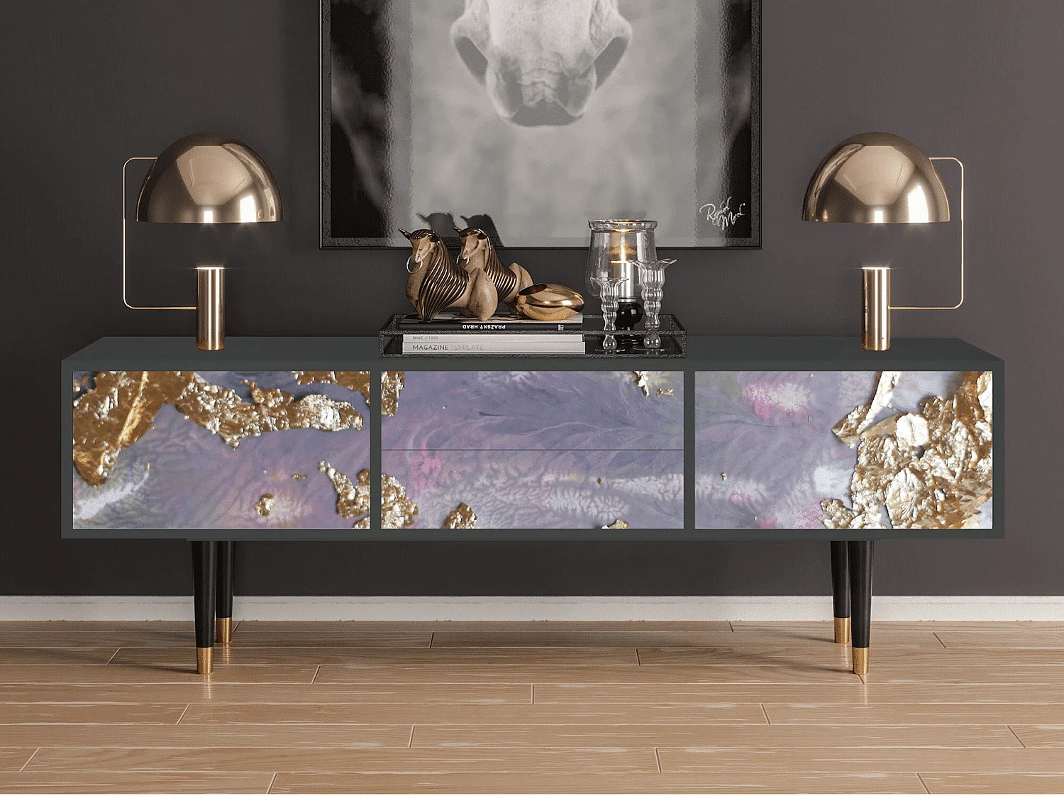 Meuble TV - 170х59х48 cm - T4 - Planet Earth, Anthracite