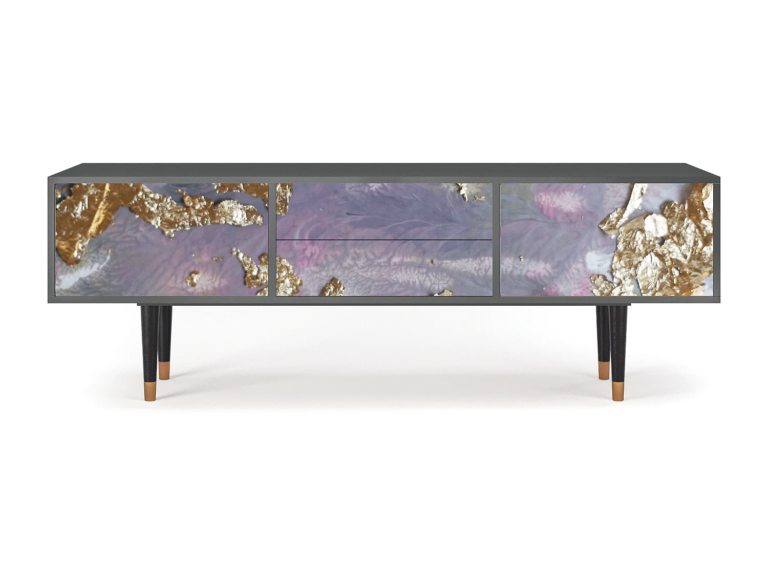 Szafka RTV - 170х59х48 cm - T4 - Planet Earth, Antracyt