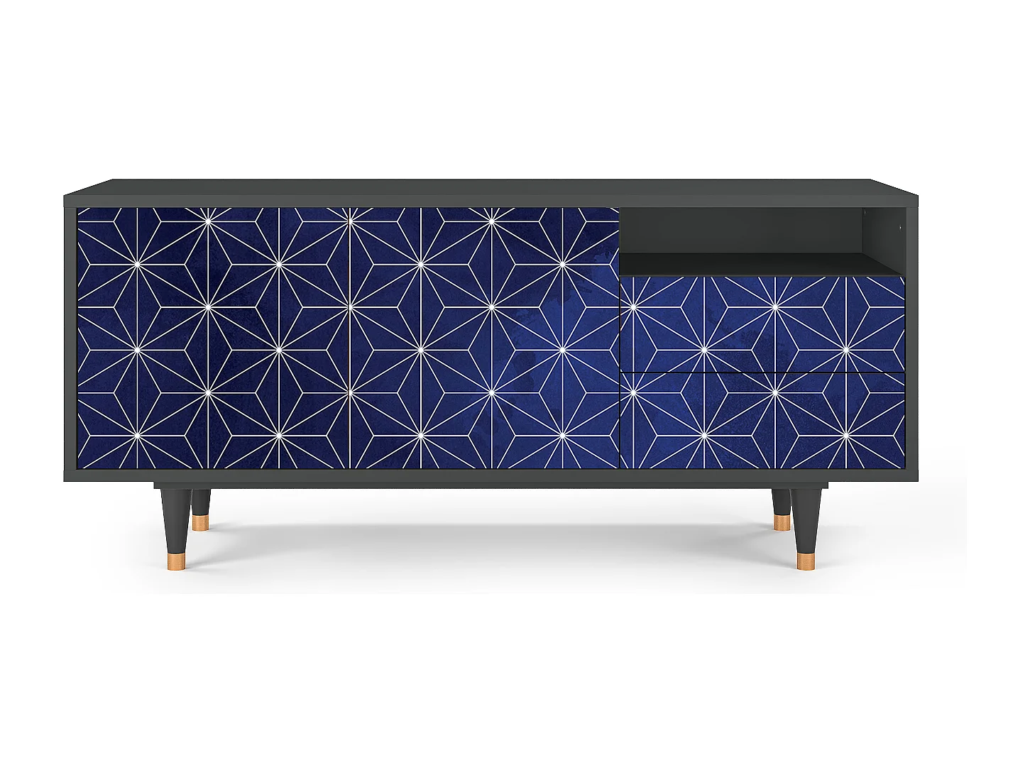 Meuble TV - 125х56х41 cm - T7 - Milky Way, Anthracite