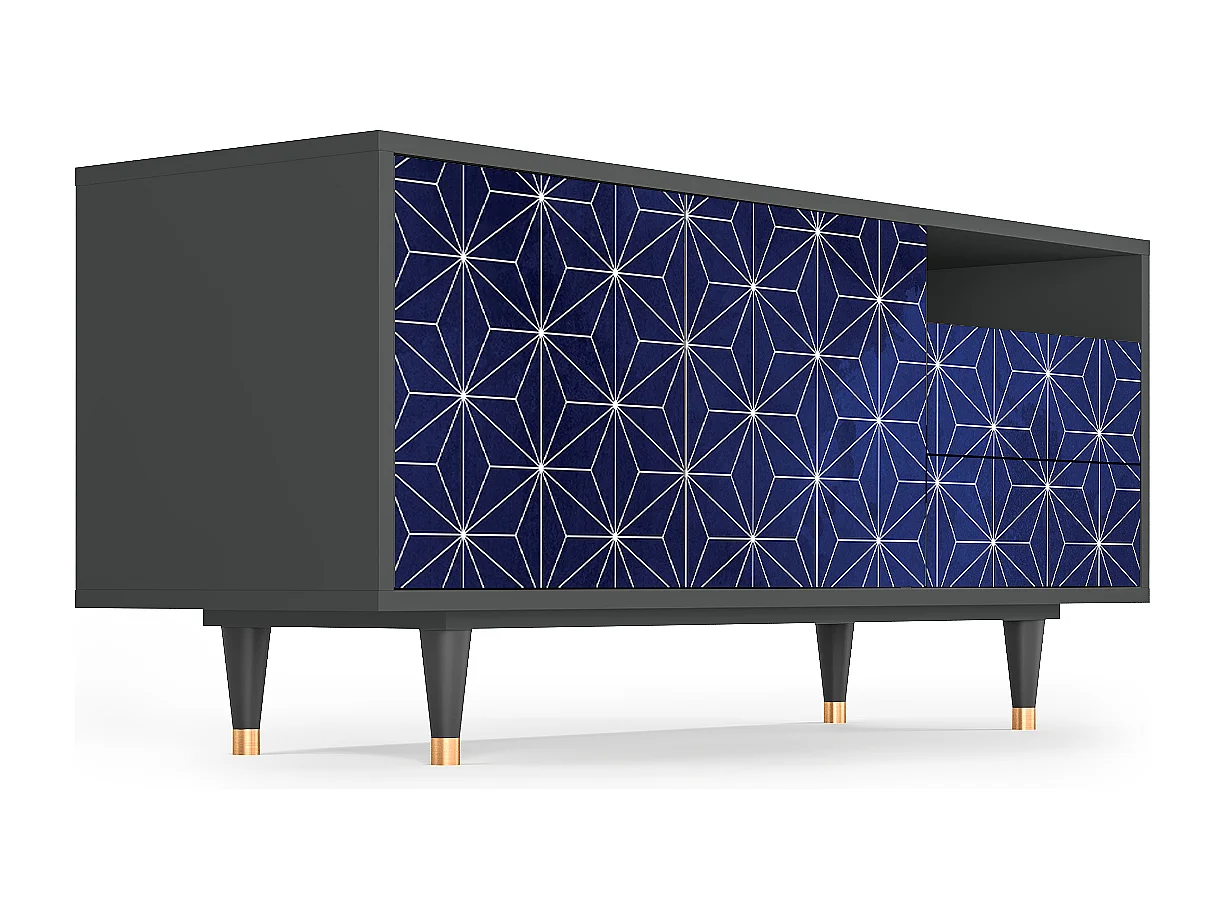 Meuble TV - 125х56х41 cm - T7 - Milky Way, Anthracite