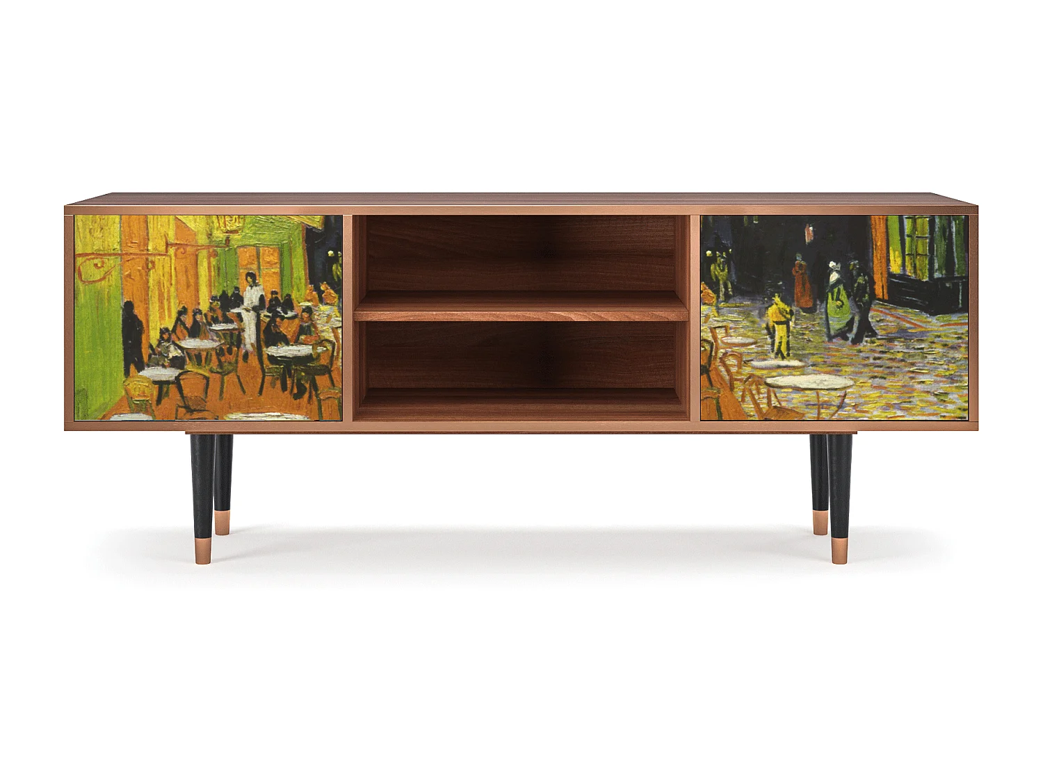 Meuble TV - 170х69х48 cm - T2 - Café Terrace at Night, Noyer