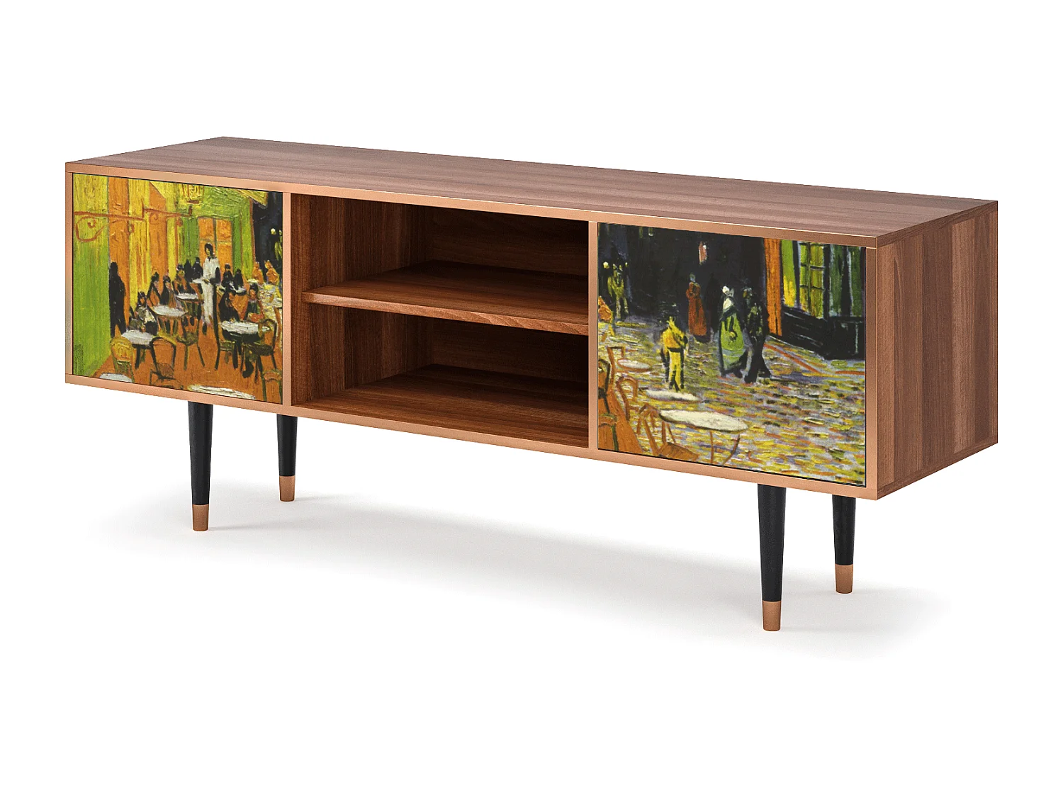 TV-Möbel - 170х69х48 cm - T2 - Café Terrace at Night, Walnuss