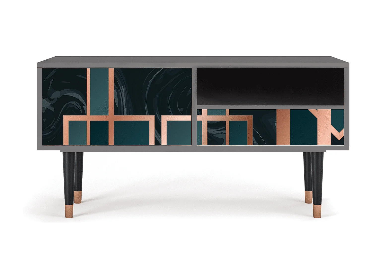 Meuble TV - 115х59х48 cm - T3 - Emerald Metro, Gris