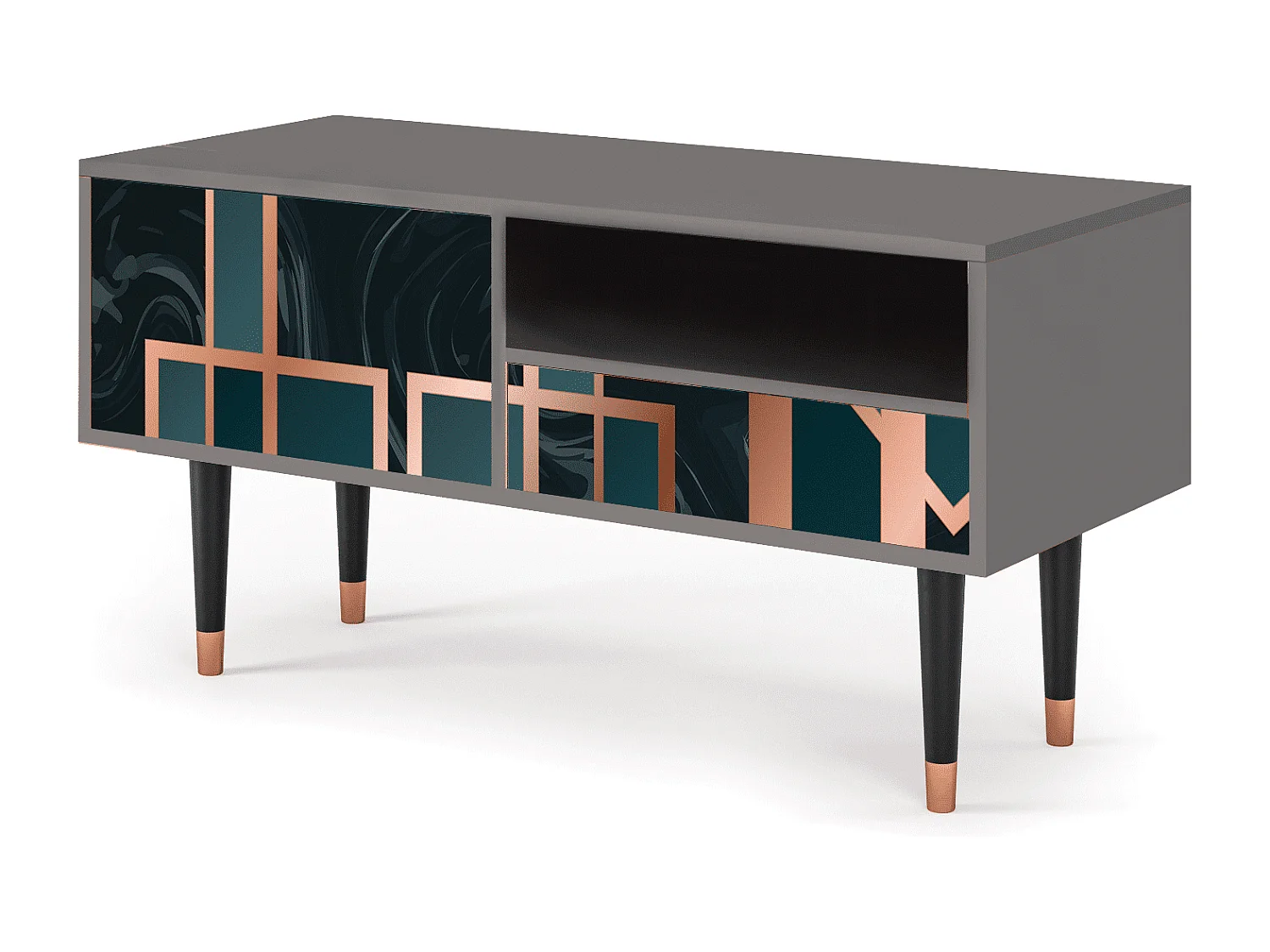 Meuble TV - 115х59х48 cm - T3 - Emerald Metro, Gris