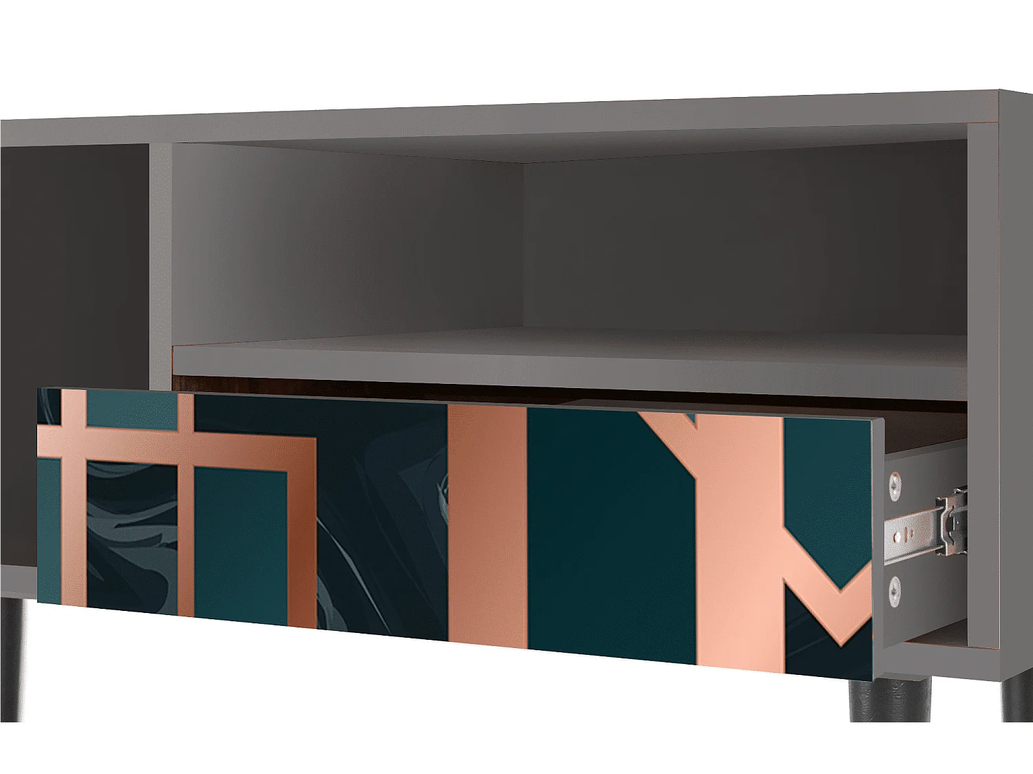 Meuble TV - 115х59х48 cm - T3 - Emerald Metro, Gris