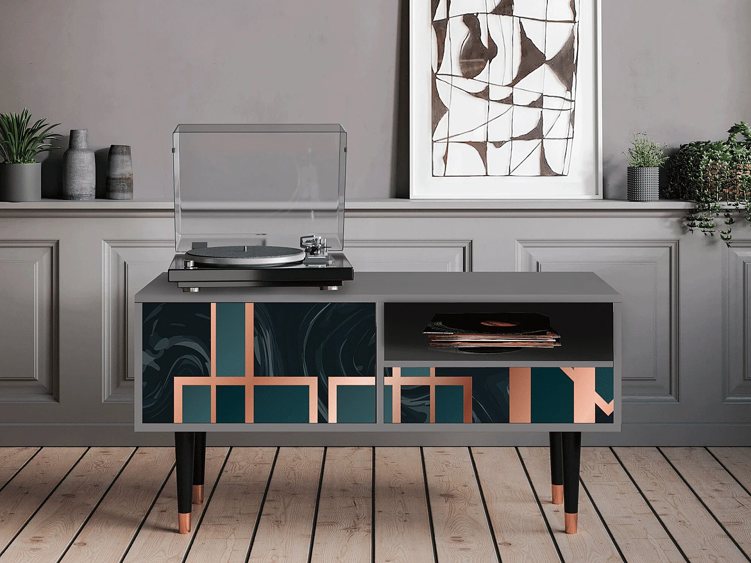 TV-Möbel - 115х59х48 cm - T3 - Emerald Metro, Grau