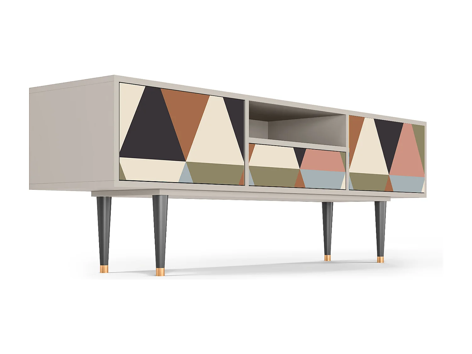 Meuble TV - 170х59х41 cm - T6 - Royal Triangles, Sable