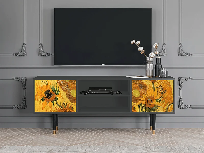 Meuble TV - 170х69х48 cm - T2 - Sunflowers, Anthracite