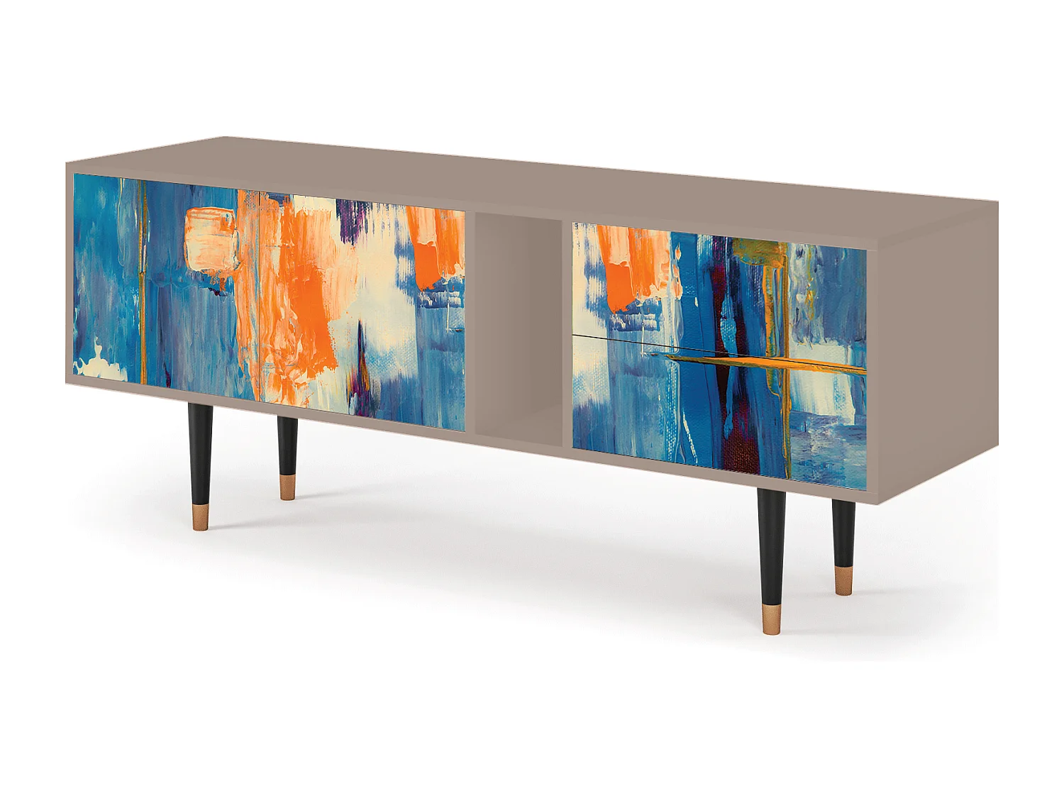 Meuble TV - 170х69х48 cm - T1 - Abstract Expressionism, Latte