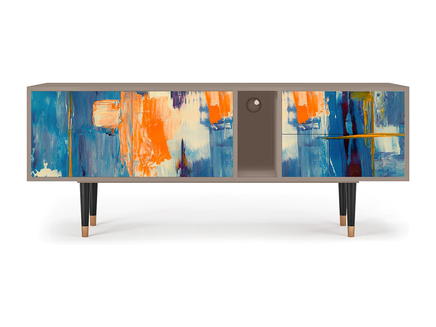 TV-meubel - 170х69х48 cm - T1 - Abstract Expressionism, Latte