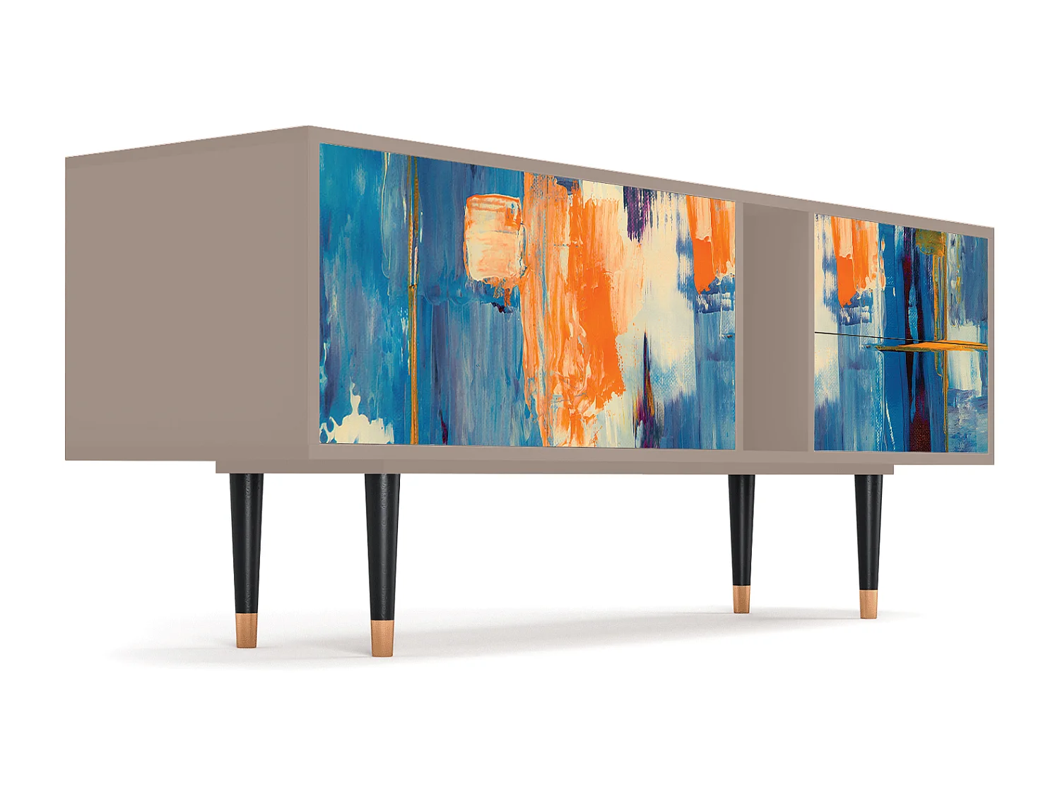 TV-meubel - 170х69х48 cm - T1 - Abstract Expressionism, Latte