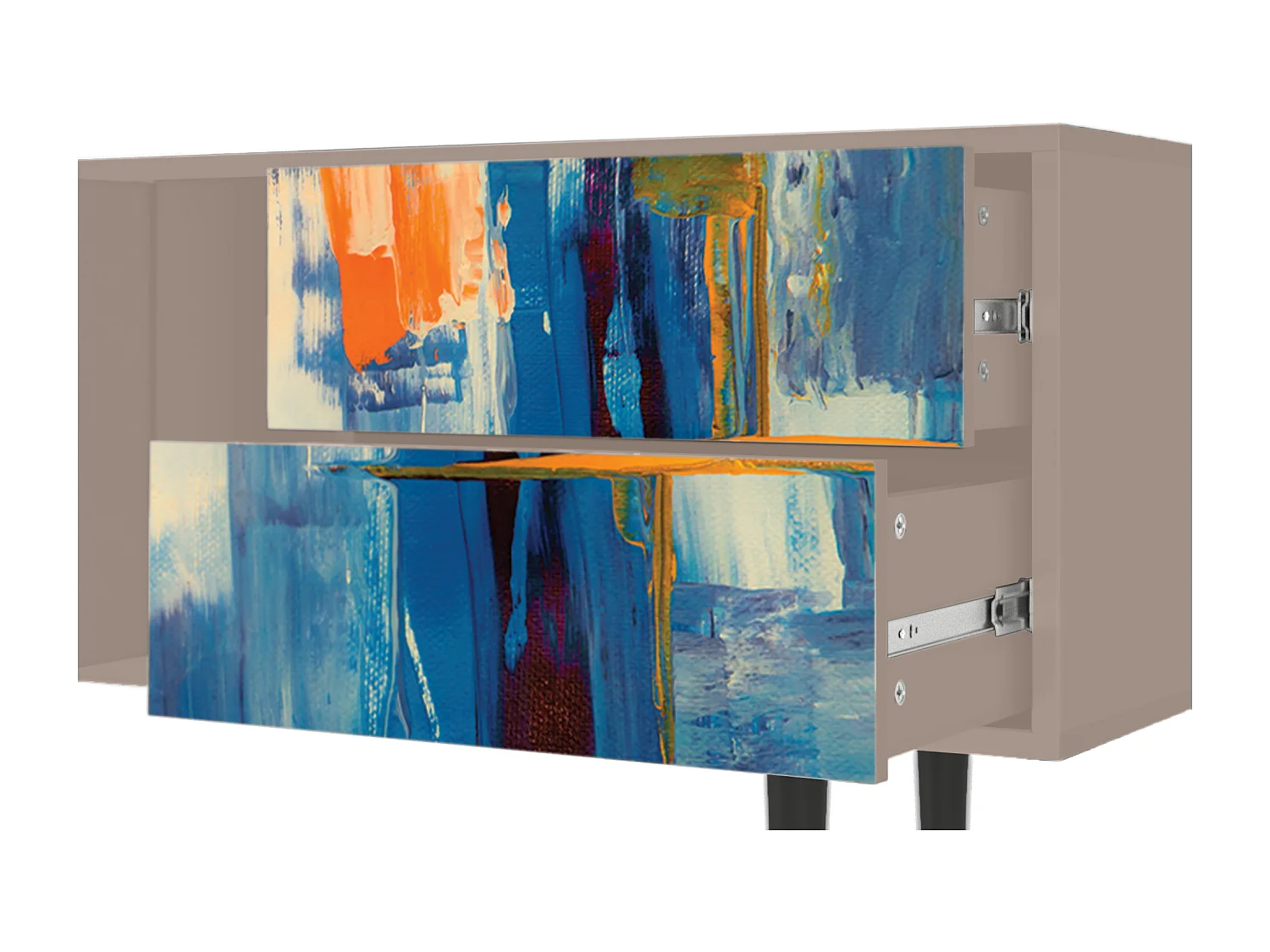 TV-meubel - 170х69х48 cm - T1 - Abstract Expressionism, Latte