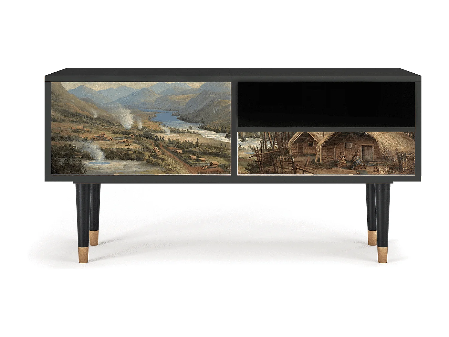 Mueble de TV - 115х59х48 cm - T3 - View Across the Plains , Antracite
