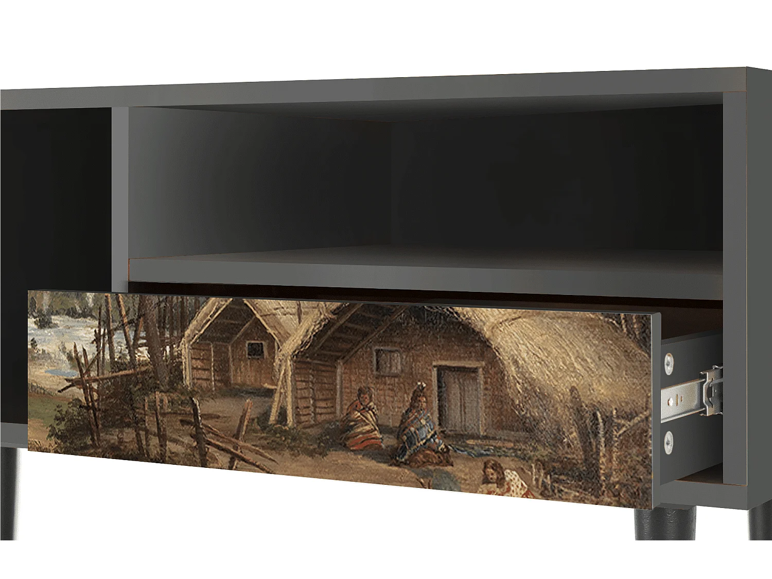 Mueble de TV - 115х59х48 cm - T3 - View Across the Plains , Antracite