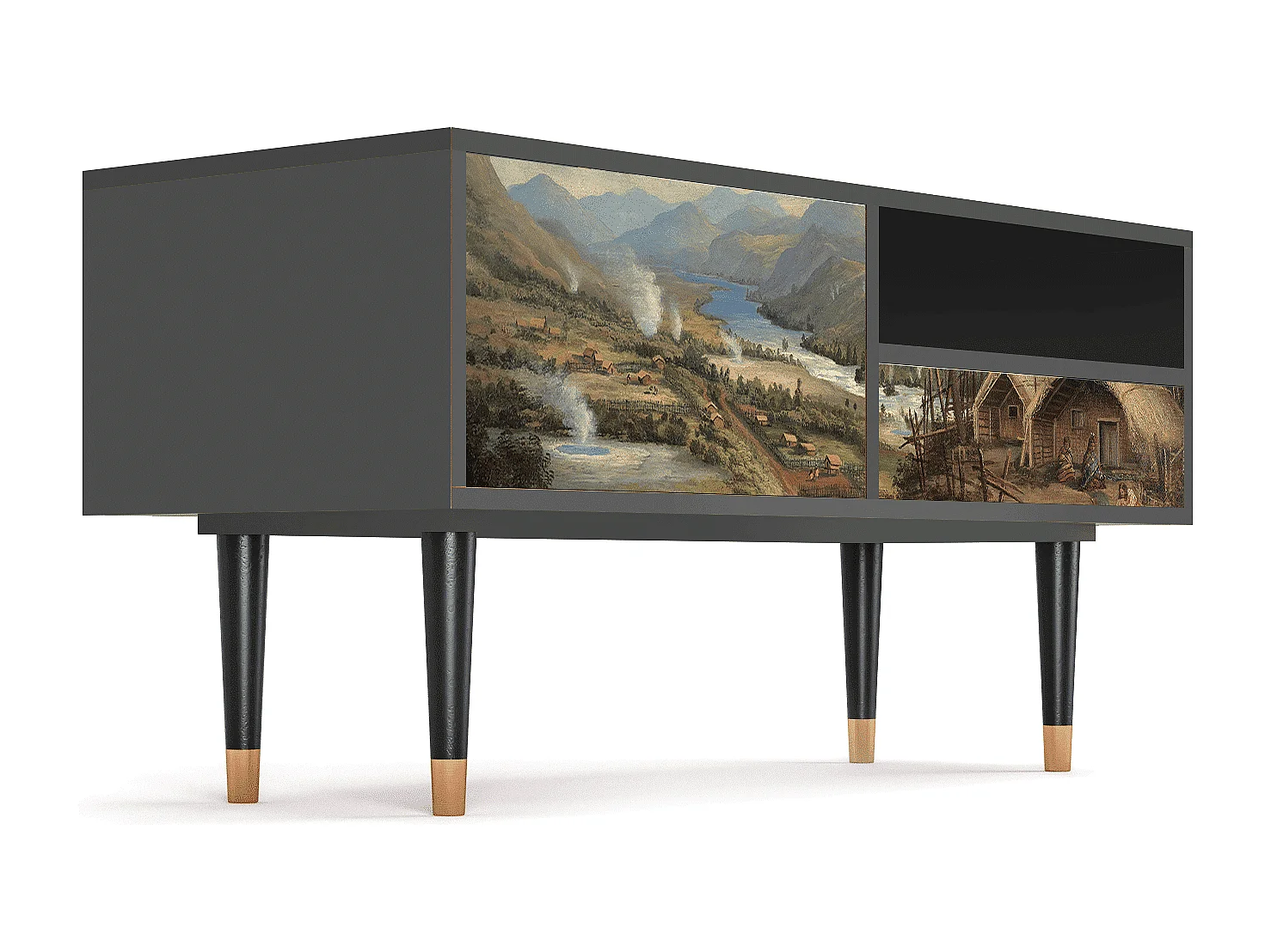 TV-meubel - 115х59х48 cm - T3 - View Across the Plains , Antraciet
