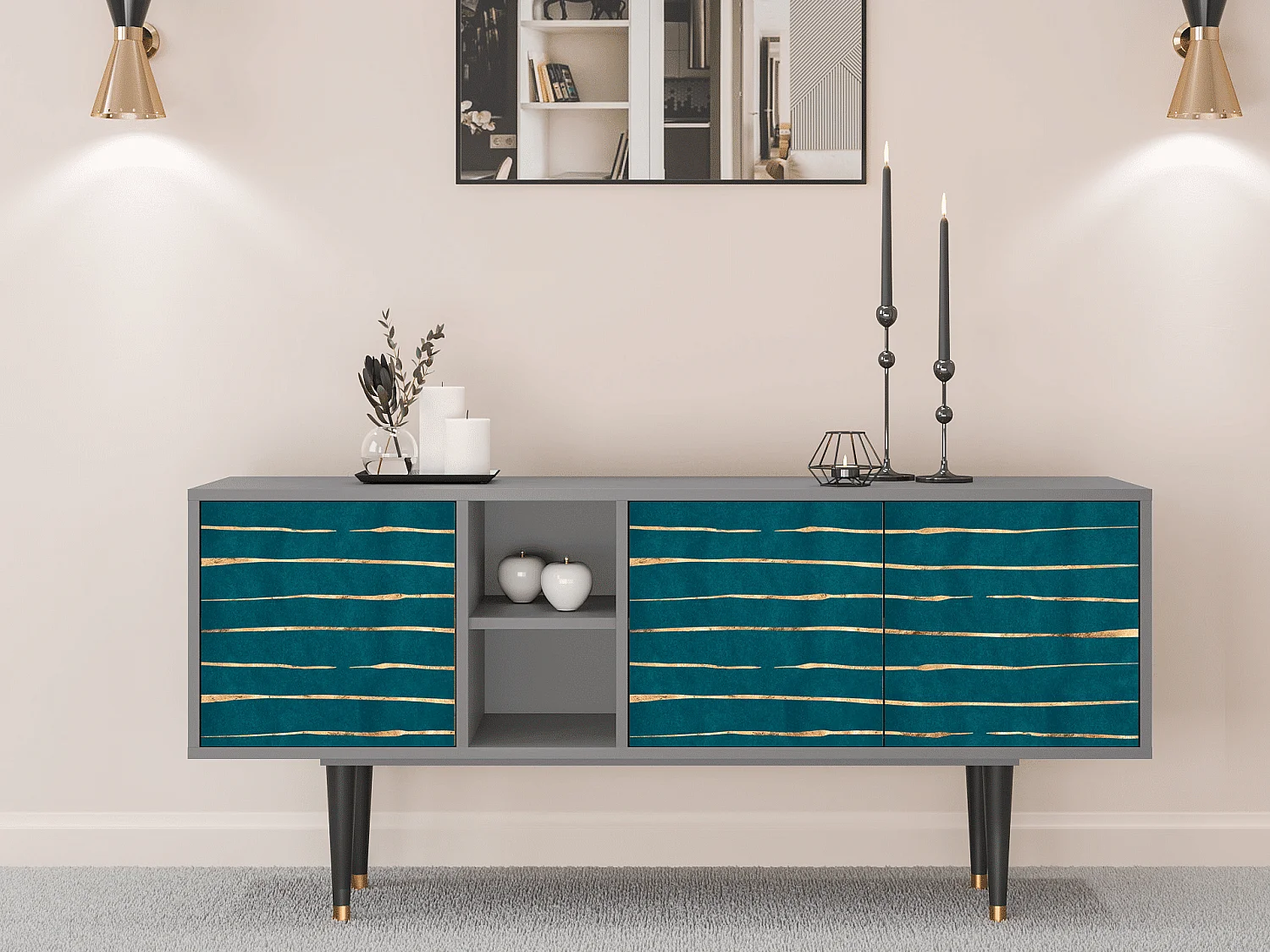 Meuble TV - 150х69х41 cm - T5 - Ocean Drive, Gris