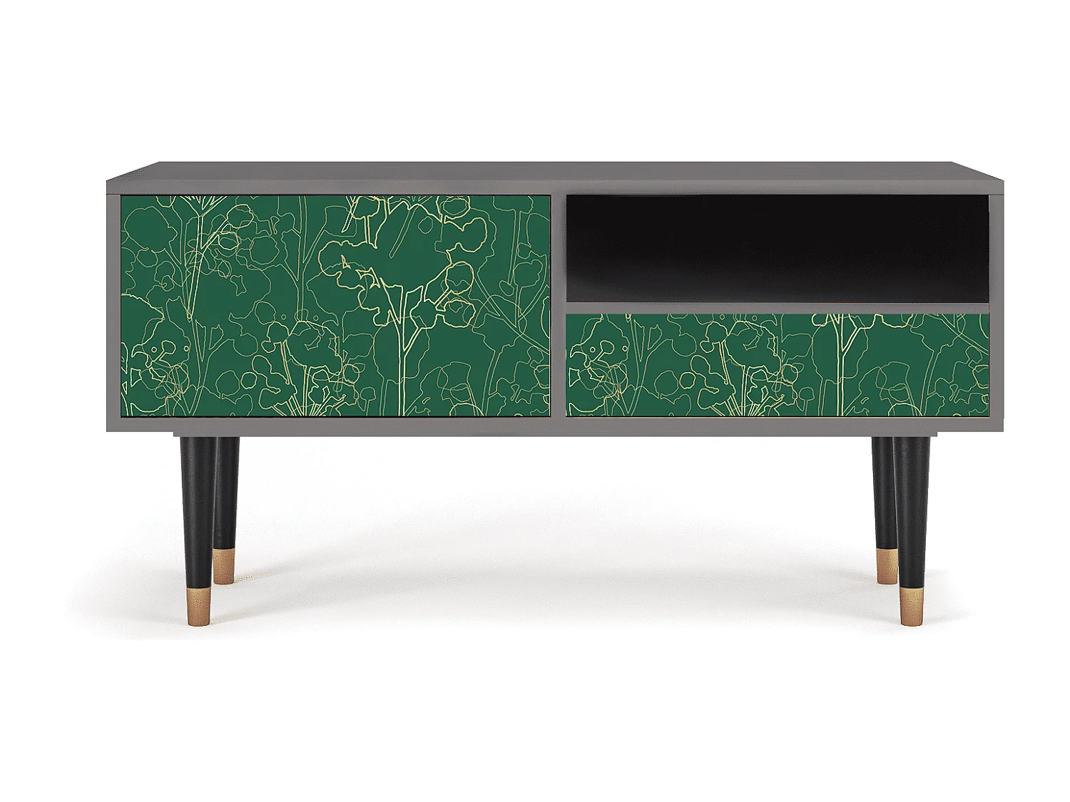 Mueble de TV - 115х59х48 cm - T3 - Emerald Forest, Cinza