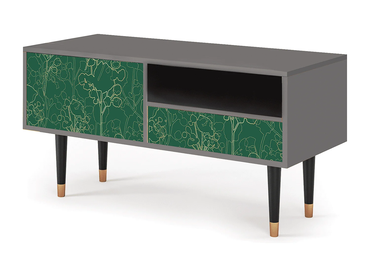 Mueble de TV - 115х59х48 cm - T3 - Emerald Forest, Cinza