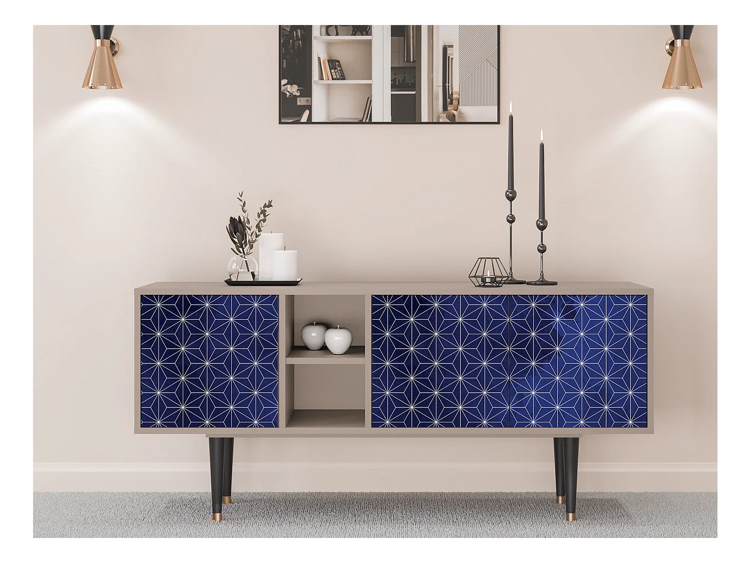 Meuble TV - 150х69х41 cm - T5 - Milky Way, Latte