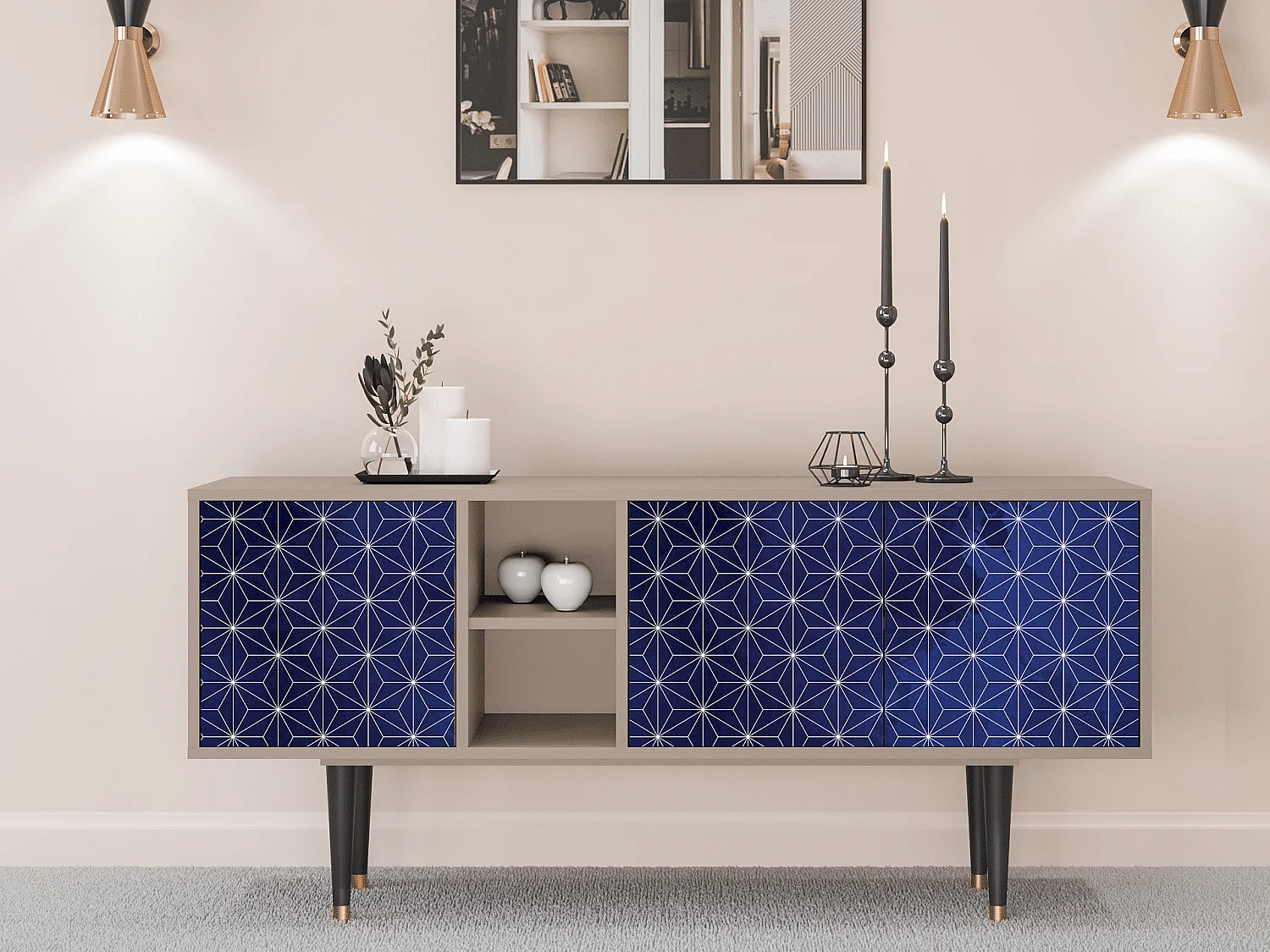 Mueble de TV - 150х69х41 cm - T5 - Milky Way, Latte