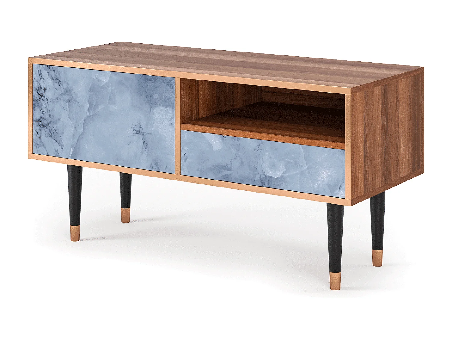 Meuble TV - 115х59х48 cm - T3 - Feather Ice, Noyer