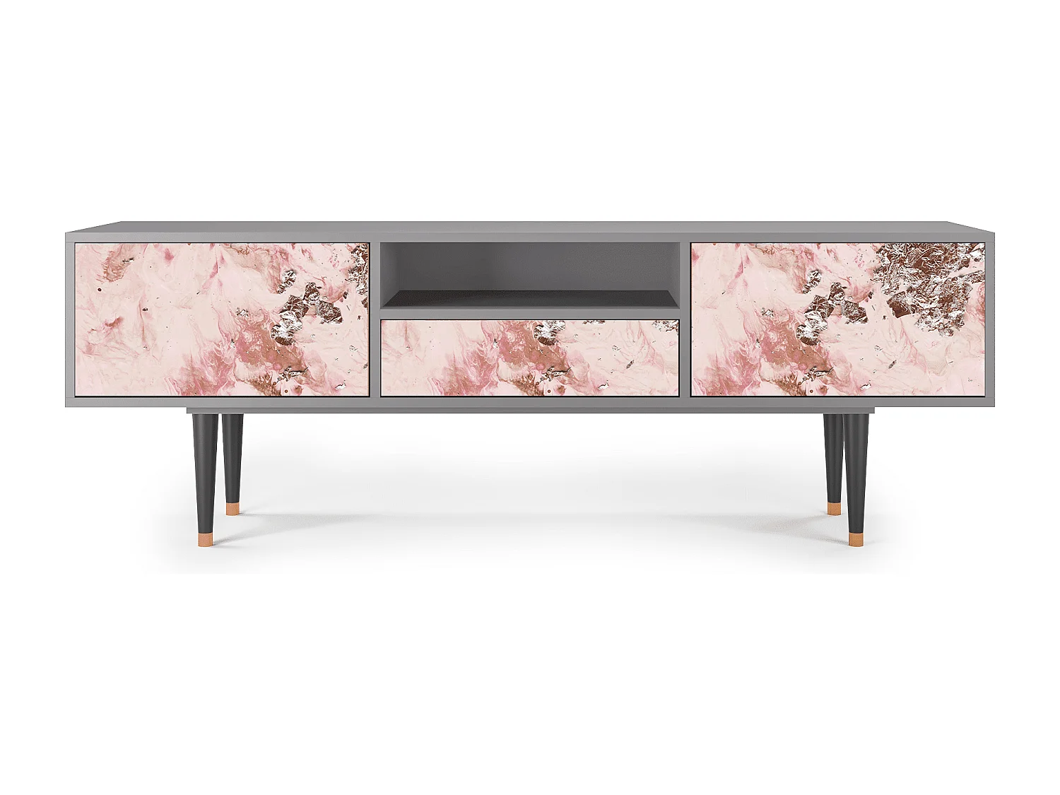 Szafka RTV - 170х59х41 cm - T6 - Cotton Candy, Szary