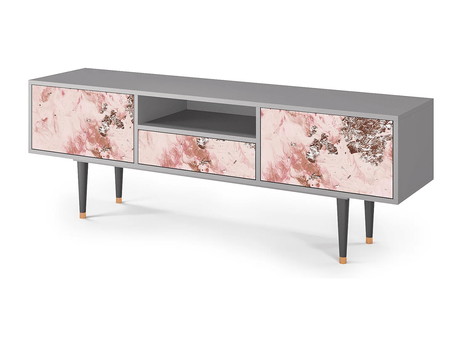 Szafka RTV - 170х59х41 cm - T6 - Cotton Candy, Szary