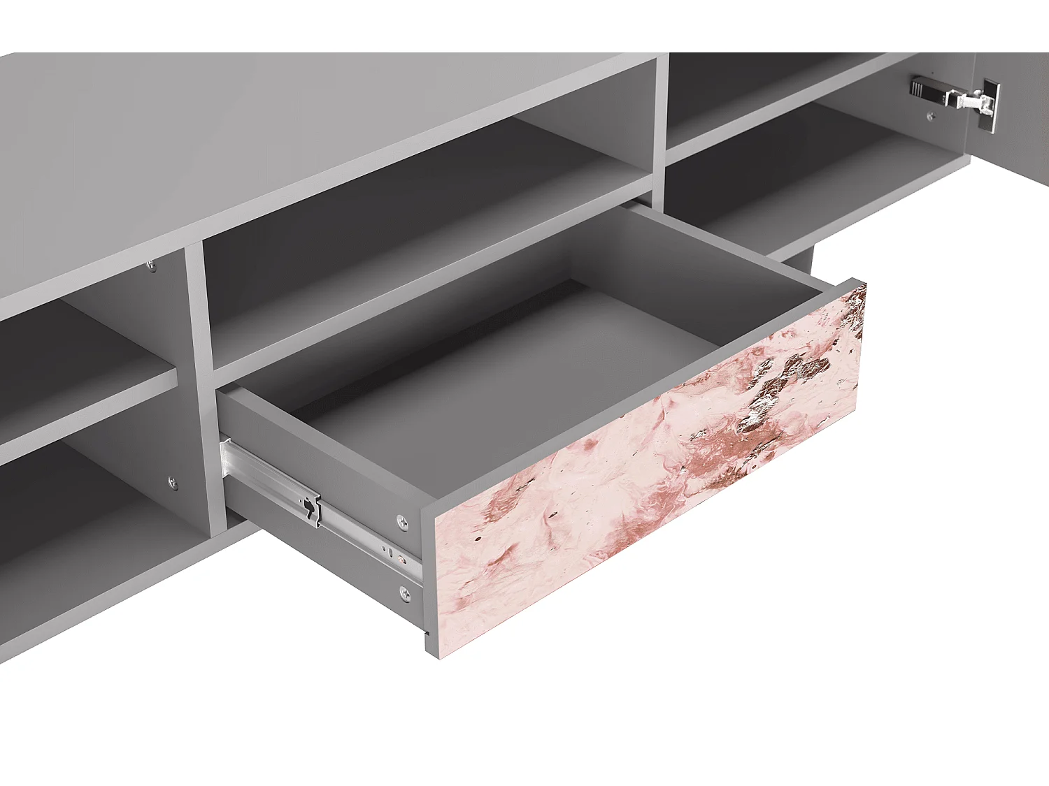 Szafka RTV - 170х59х41 cm - T6 - Cotton Candy, Szary