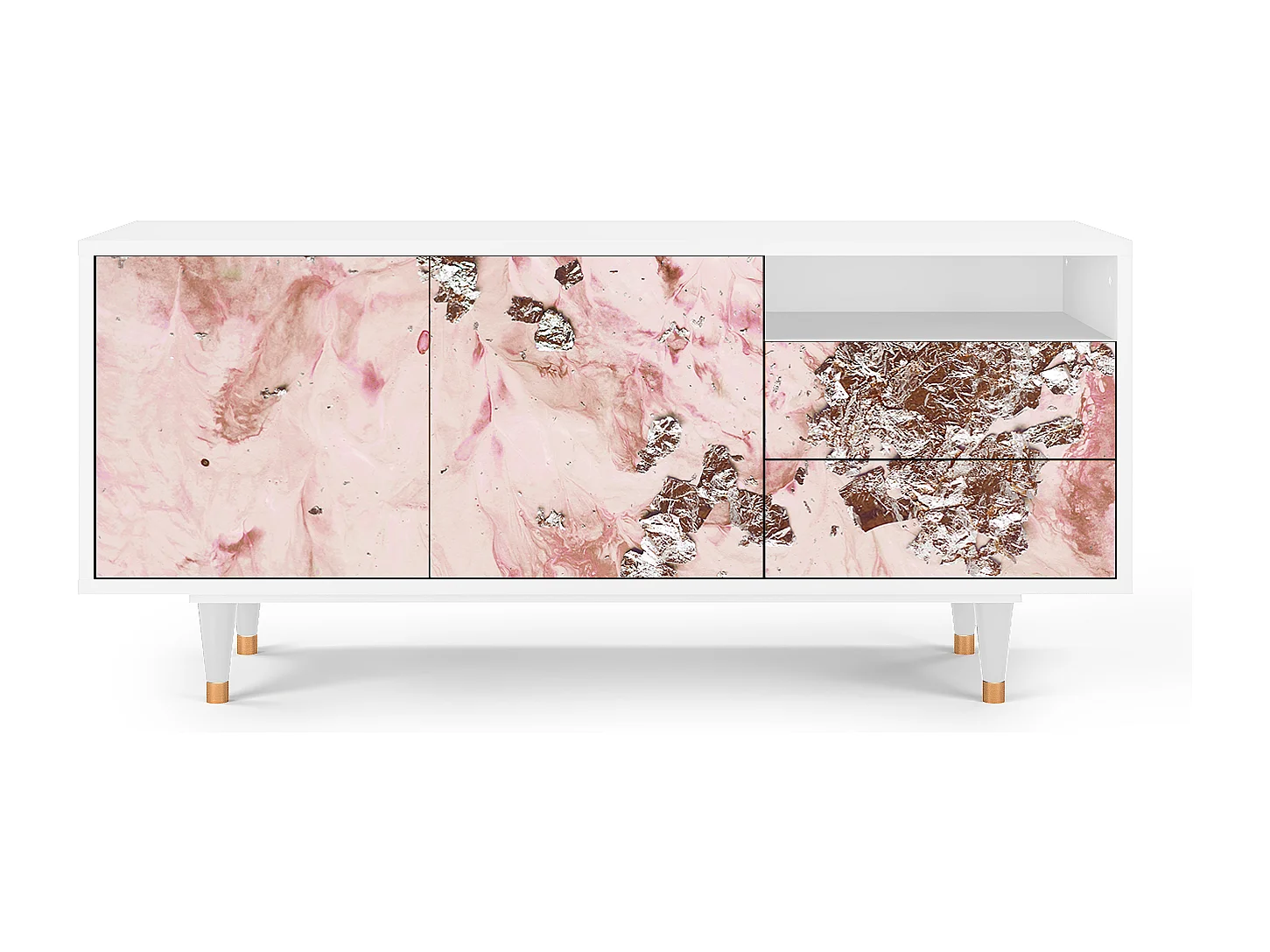 TV-meubel - 125х56х41 cm - T7 - Cotton Candy, Wit