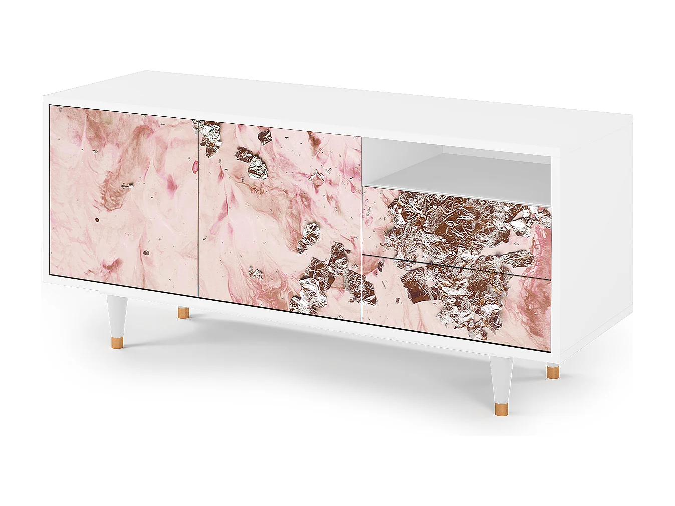 Meuble TV - 125х56х41 cm - T7 - Cotton Candy, Blanc