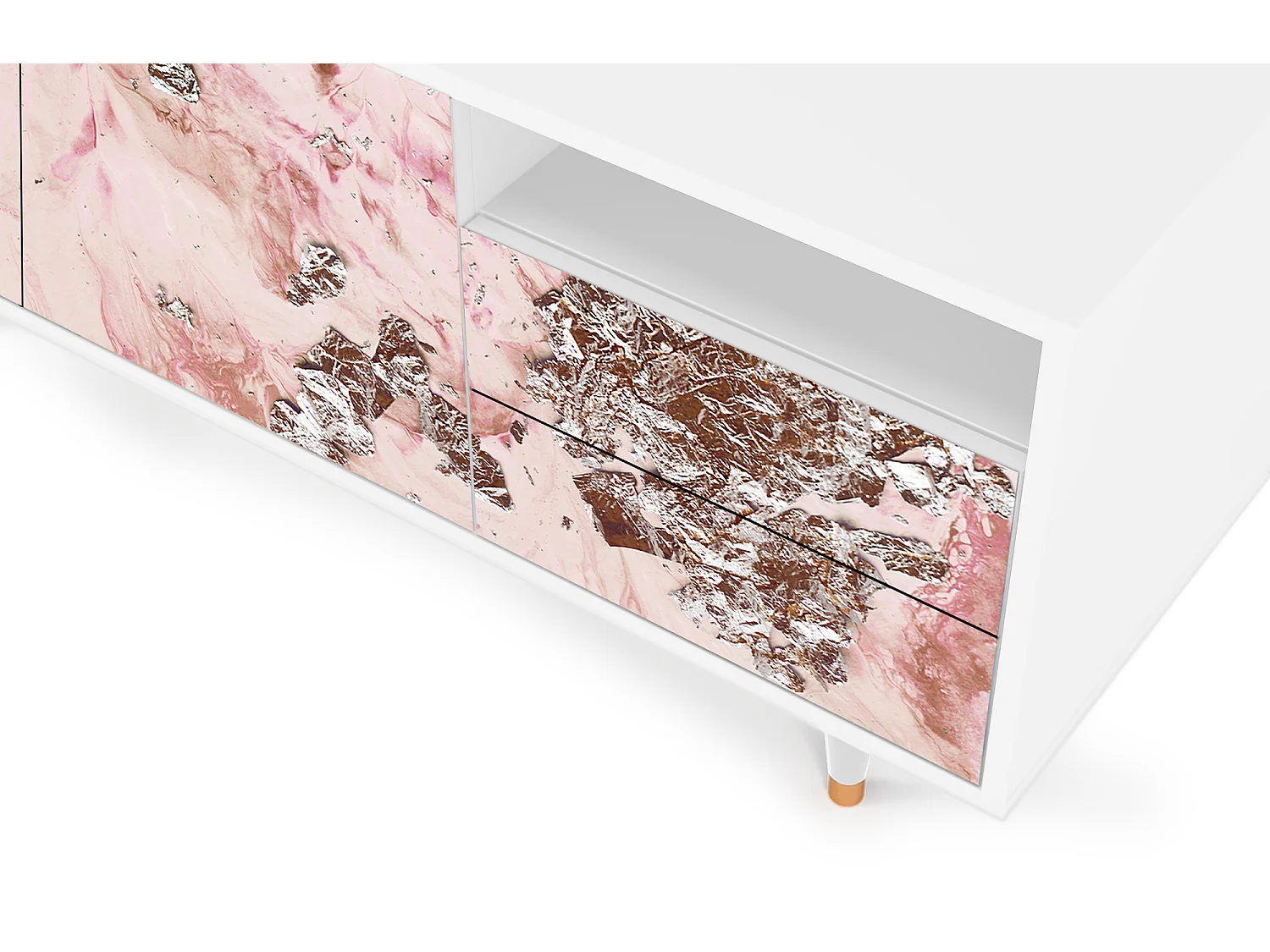 Meuble TV - 125х56х41 cm - T7 - Cotton Candy, Blanc