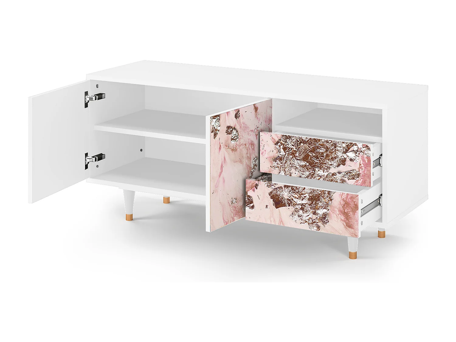 Meuble TV - 125х56х41 cm - T7 - Cotton Candy, Blanc