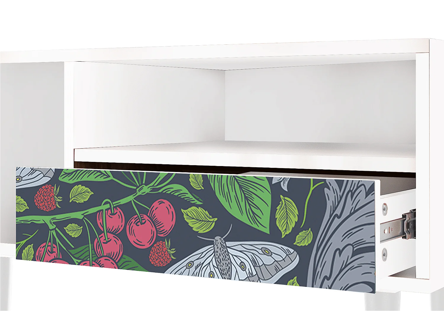 Meuble TV - 115х59х48 cm - T3 - Summer Berries, Blanc