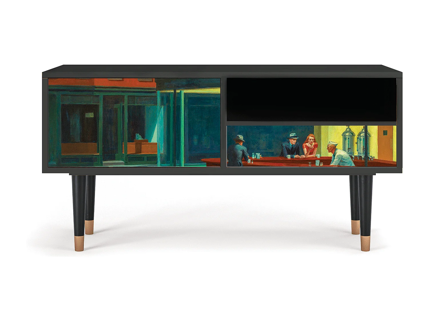 TV-meubel - 115х59х48 cm - T3 - Nighthawks by Hopper, Antraciet