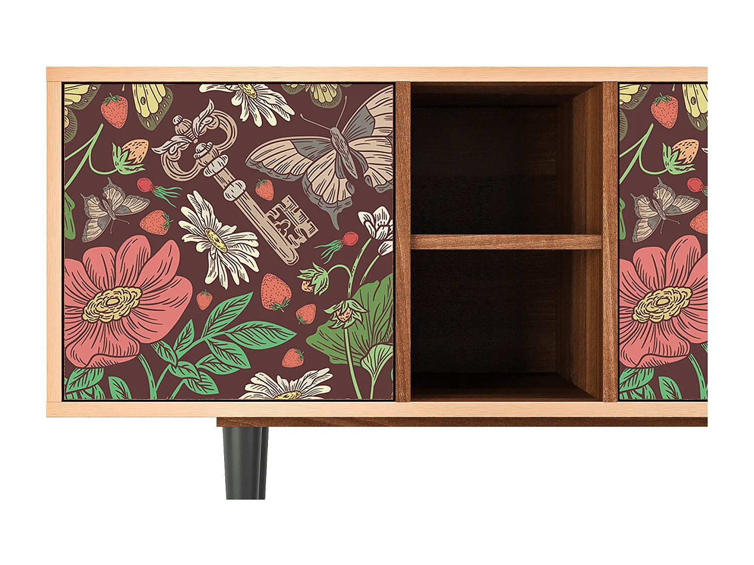 Szafka RTV - 150х69х41 cm - T5 - Alice in Wonderland, Orzech