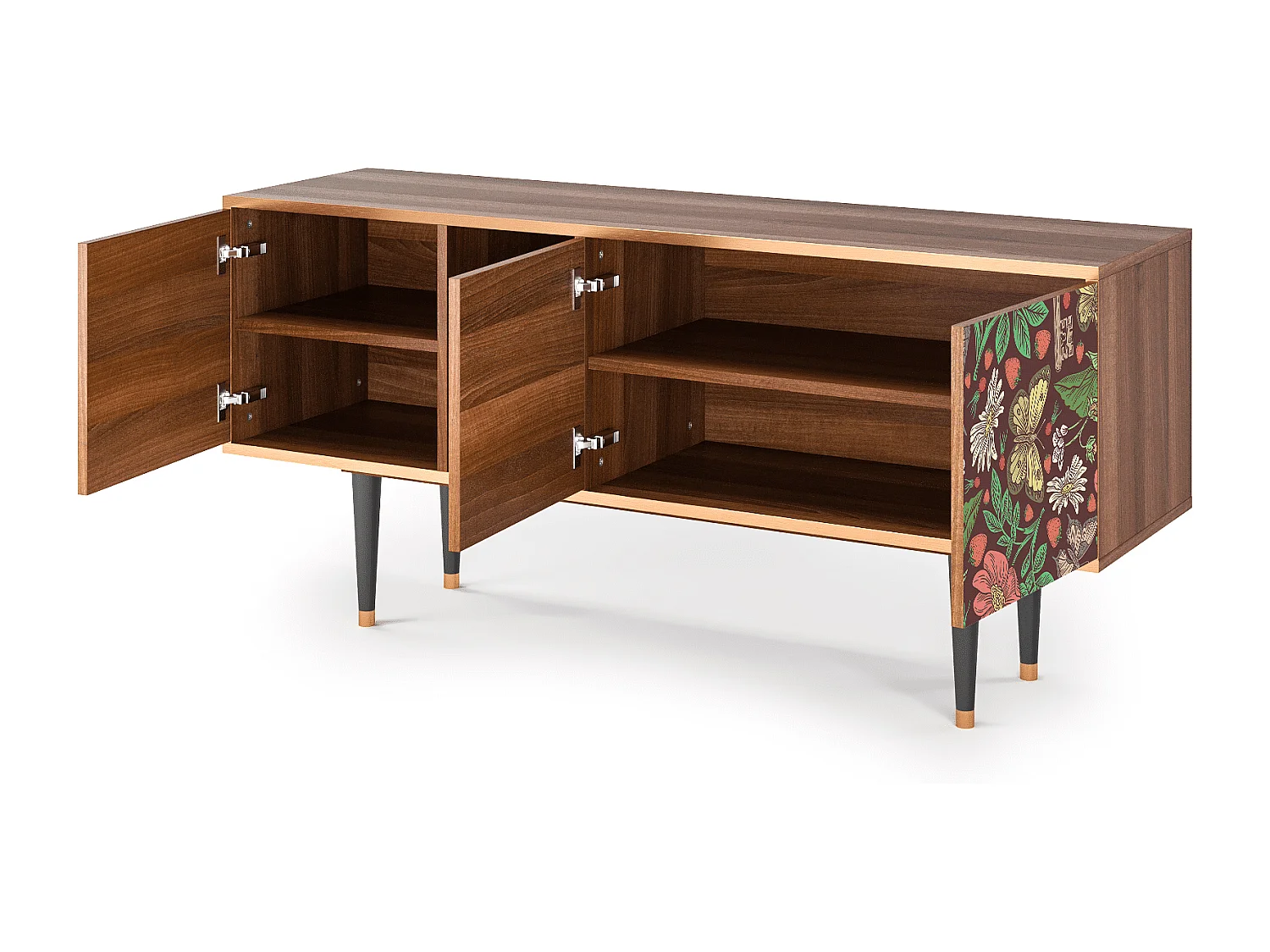 Meuble TV - 150х69х41 cm - T5 - Alice in Wonderland, Noyer