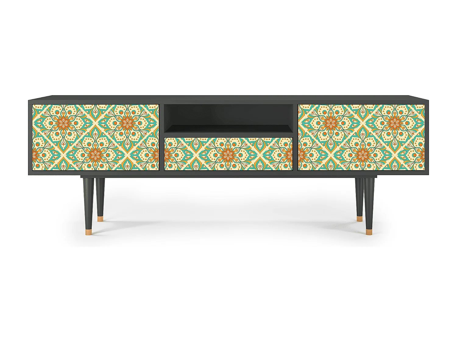 Mueble de TV - 170х59х41 cm - T6 - Hindu Daisy, Antracite