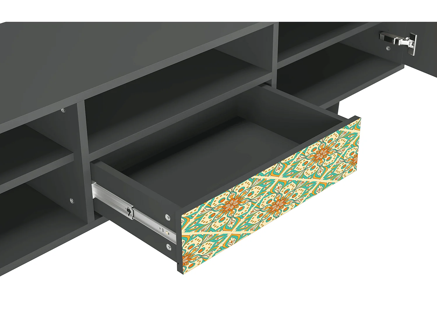 Mueble de TV - 170х59х41 cm - T6 - Hindu Daisy, Antracite