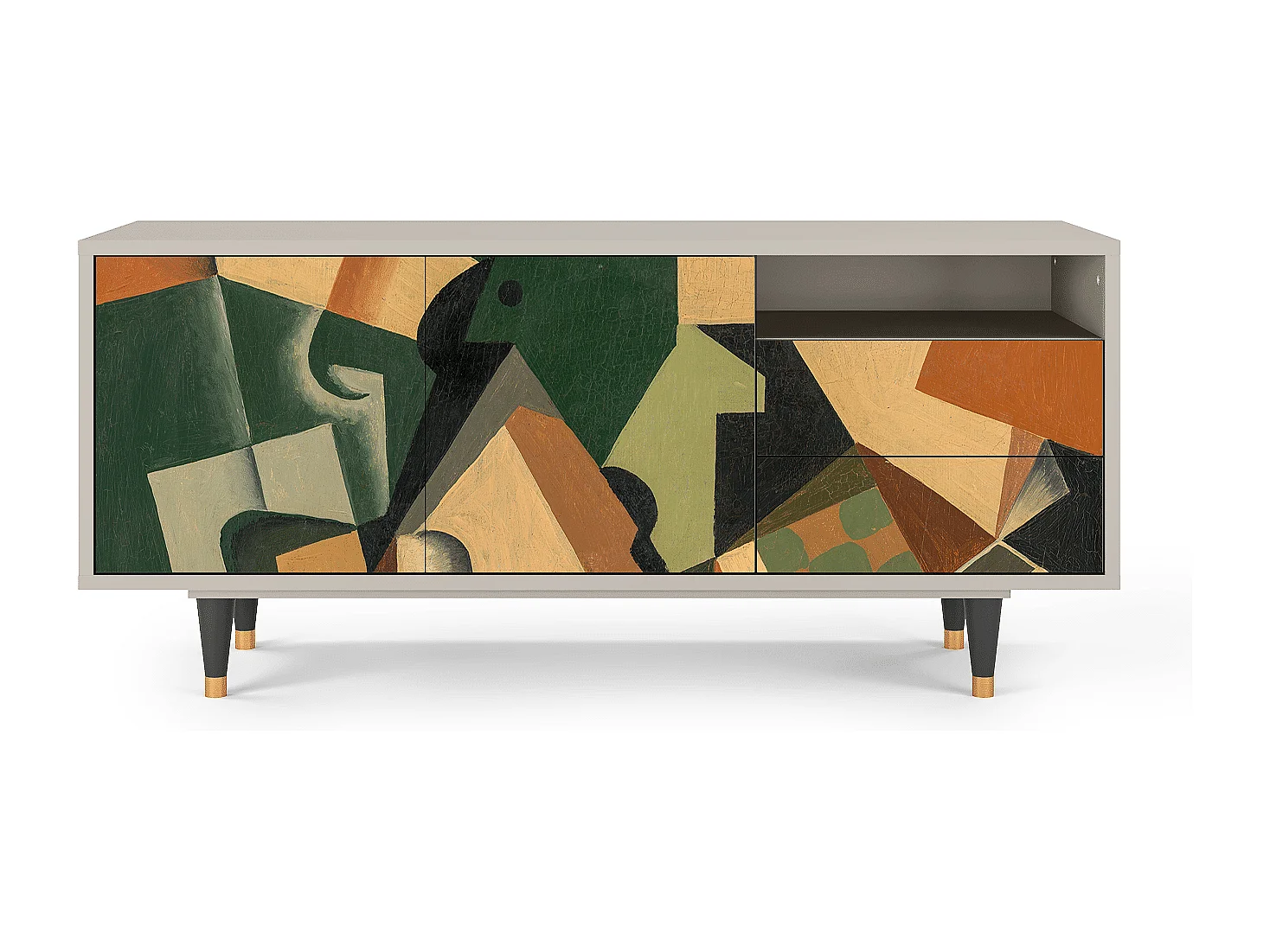 TV-Möbel - 125х56х41 cm - T7 - Glass and Checkerboard, Sand