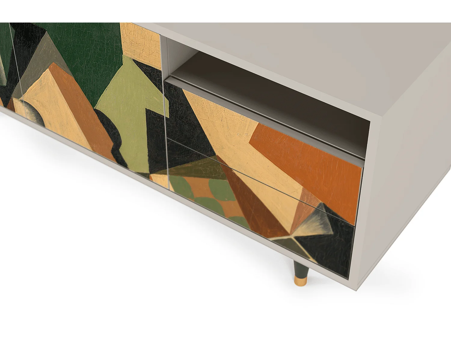 TV-Möbel - 125х56х41 cm - T7 - Glass and Checkerboard, Sand